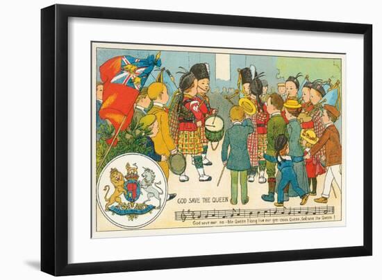 Children Playing God Save the Queen-null-Framed Art Print