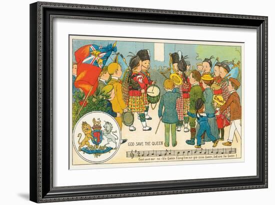 Children Playing God Save the Queen-null-Framed Art Print