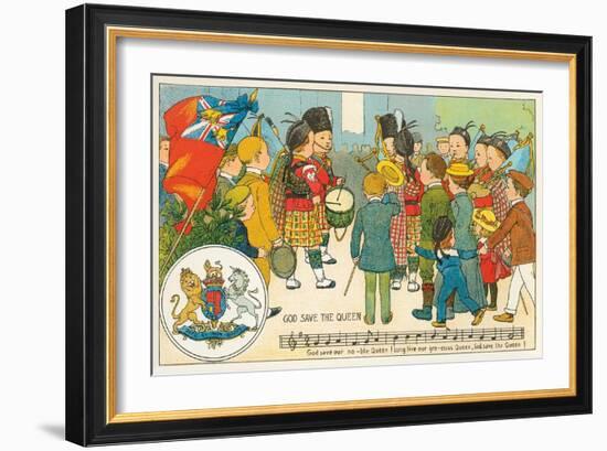 Children Playing God Save the Queen-null-Framed Art Print