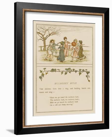 Children Playing Here We Go Round the Mulberry Bush-null-Framed Art Print