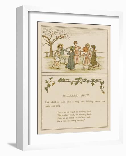 Children Playing Here We Go Round the Mulberry Bush-null-Framed Art Print