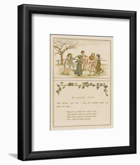 Children Playing Here We Go Round the Mulberry Bush-null-Framed Art Print