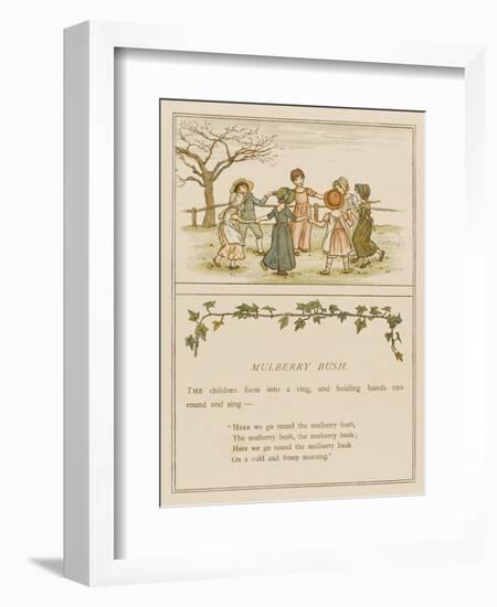 Children Playing Here We Go Round the Mulberry Bush-null-Framed Art Print