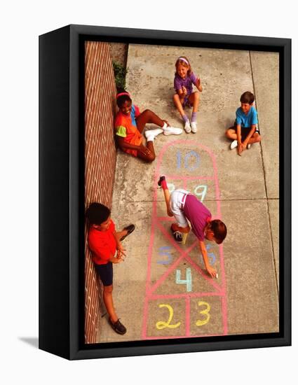 Children Playing Hopscotch-Bill Bachmann-Framed Premier Image Canvas