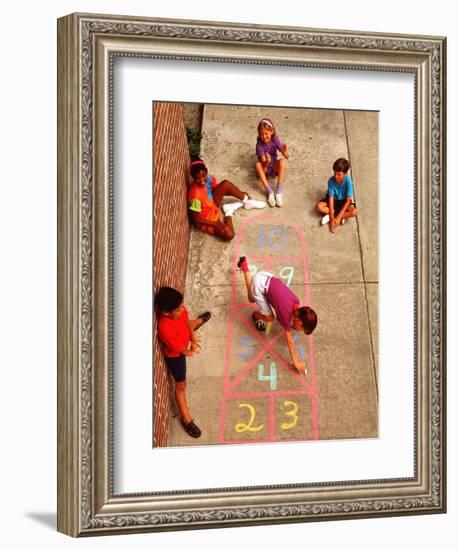 Children Playing Hopscotch-Bill Bachmann-Framed Photographic Print