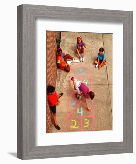 Children Playing Hopscotch-Bill Bachmann-Framed Photographic Print