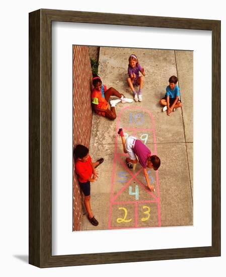 Children Playing Hopscotch-Bill Bachmann-Framed Photographic Print