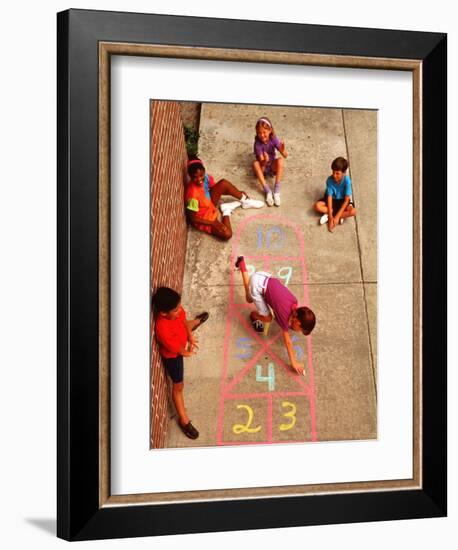 Children Playing Hopscotch-Bill Bachmann-Framed Photographic Print