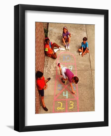 Children Playing Hopscotch-Bill Bachmann-Framed Photographic Print