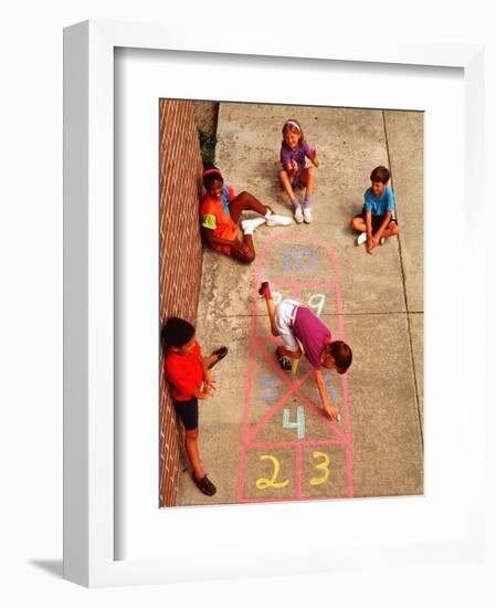 Children Playing Hopscotch-Bill Bachmann-Framed Photographic Print