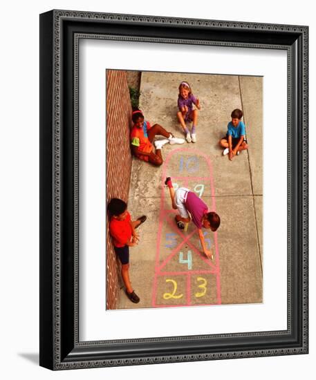 Children Playing Hopscotch-Bill Bachmann-Framed Photographic Print