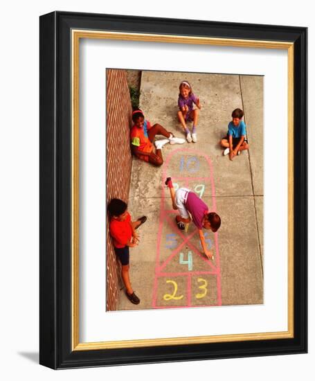 Children Playing Hopscotch-Bill Bachmann-Framed Photographic Print