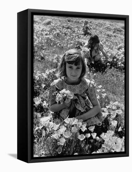 Children Playing in a Field of Wildflowers-J^ R^ Eyerman-Framed Premier Image Canvas