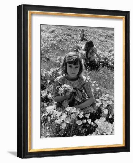 Children Playing in a Field of Wildflowers-J^ R^ Eyerman-Framed Photographic Print