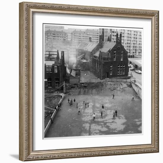 Children Playing in a Playground in Sheffield-Henry Grant-Framed Photographic Print