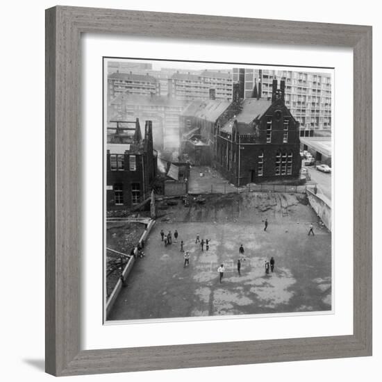 Children Playing in a Playground in Sheffield-Henry Grant-Framed Photographic Print