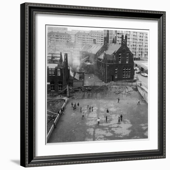 Children Playing in a Playground in Sheffield-Henry Grant-Framed Photographic Print