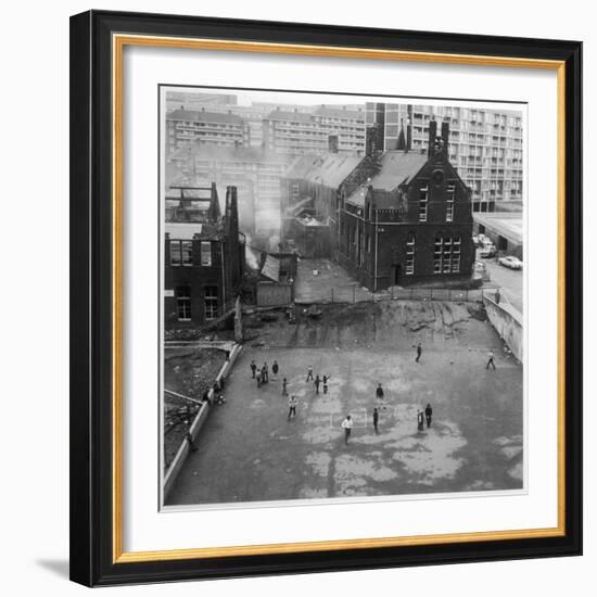 Children Playing in a Playground in Sheffield-Henry Grant-Framed Photographic Print