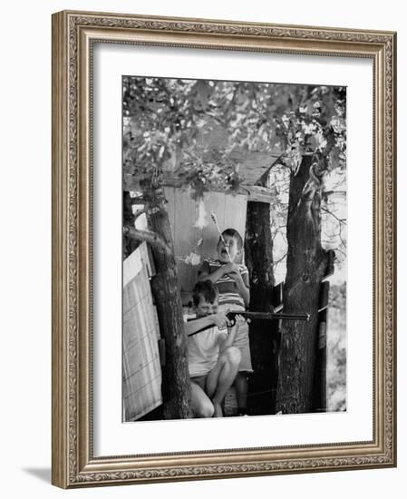 Children Playing in a Treehouse-Arthur Schatz-Framed Photographic Print