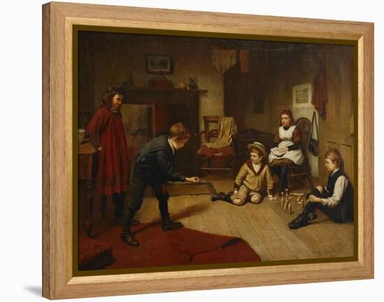 Children Playing in an Interior, 1893-Harry Brooker-Framed Premier Image Canvas