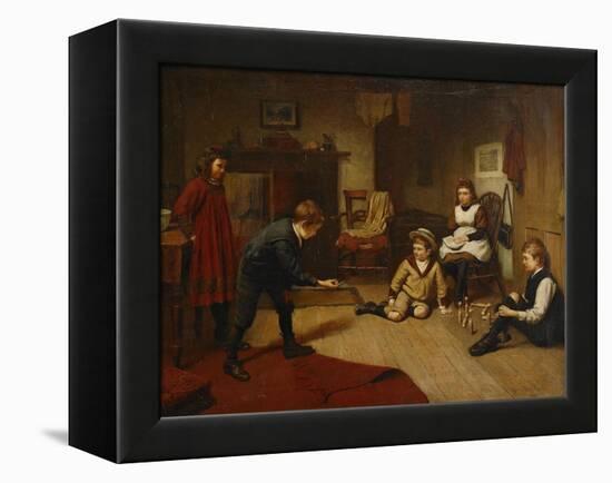 Children Playing in an Interior, 1893-Harry Brooker-Framed Premier Image Canvas