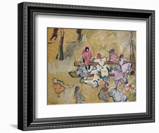 Children Playing in Rue Caulaincourt, C.1907-14 (Oil on Canvas)-Louis Valtat-Framed Giclee Print