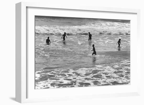 Children Playing in Sea, Somnath-null-Framed Photographic Print