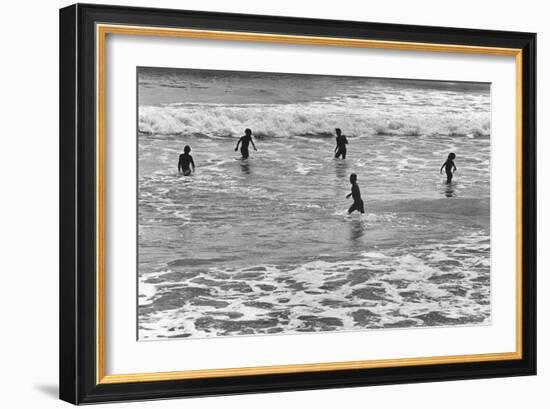 Children Playing in Sea, Somnath-null-Framed Photographic Print