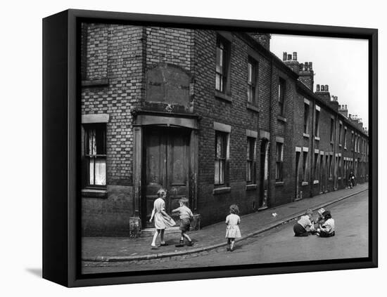 Children playing in Staffordshire 1953-Staff-Framed Premier Image Canvas