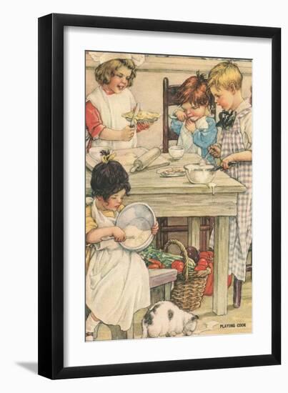 Children Playing in the Kitchen-null-Framed Art Print