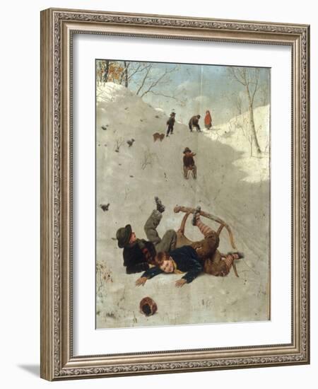 Children Playing in the Snow-Carl Kronberger-Framed Giclee Print