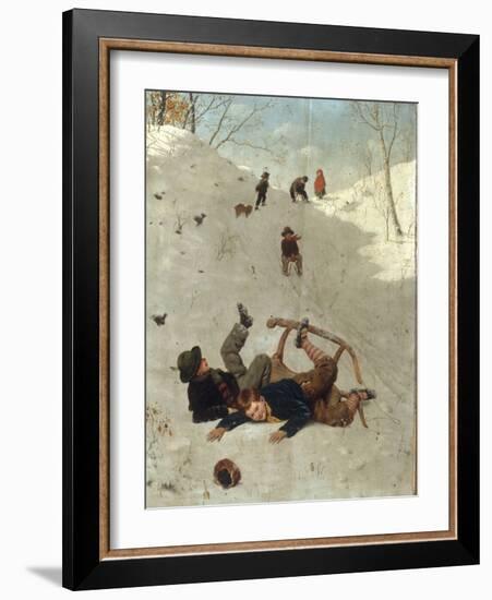 Children Playing in the Snow-Carl Kronberger-Framed Giclee Print