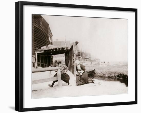 Children Playing, Marken Island, Netherlands, 1898-James Batkin-Framed Photographic Print