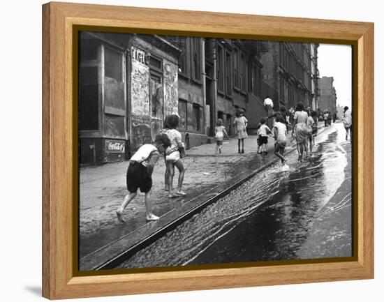 Children Playing on 103rd Street in Puerto Rican Community in Harlem-Ralph Morse-Framed Premier Image Canvas