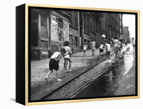 Children Playing on 103rd Street in Puerto Rican Community in Harlem-Ralph Morse-Framed Premier Image Canvas