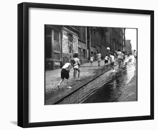 Children Playing on 103rd Street in Puerto Rican Community in Harlem-Ralph Morse-Framed Photographic Print