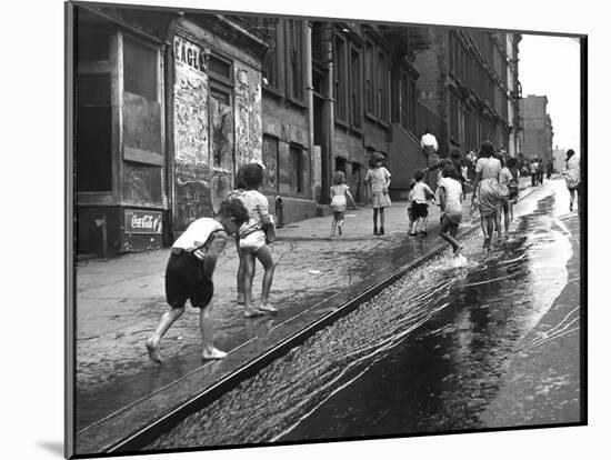 Children Playing on 103rd Street in Puerto Rican Community in Harlem-Ralph Morse-Mounted Photographic Print