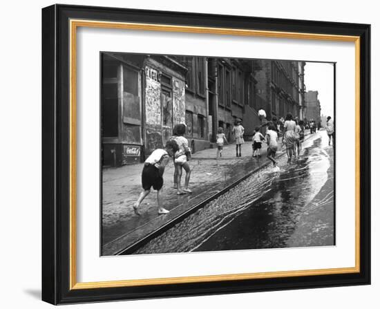 Children Playing on 103rd Street in Puerto Rican Community in Harlem-Ralph Morse-Framed Photographic Print