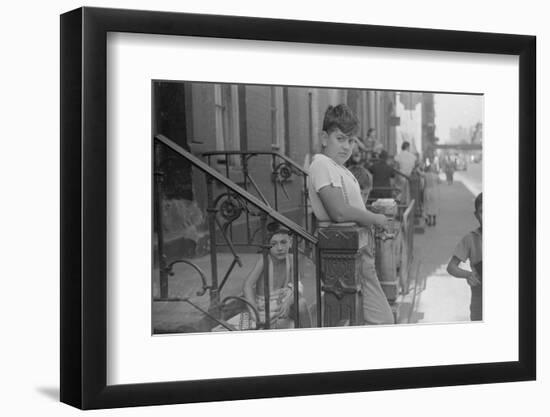 Children playing on 61st Street, between 1st and 3rd Avenues, New York City, 1938-Walker Evans-Framed Photographic Print