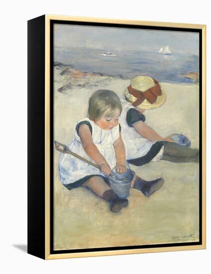 Children Playing on the Beach, 1884-Mary Cassatt-Framed Premier Image Canvas