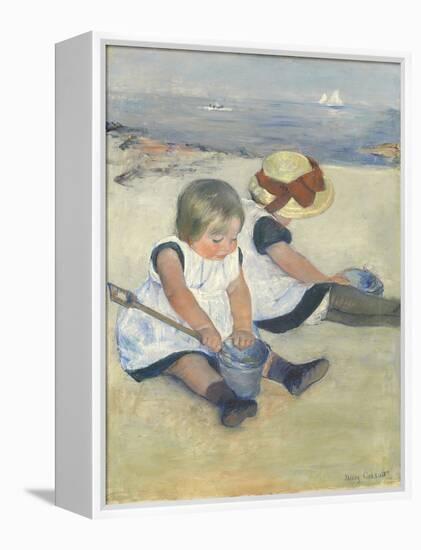 Children Playing on the Beach, 1884-Mary Cassatt-Framed Premier Image Canvas