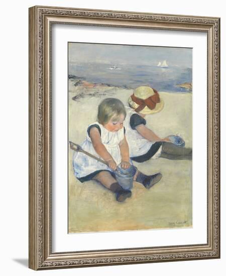 Children Playing on the Beach, 1884-Mary Cassatt-Framed Giclee Print