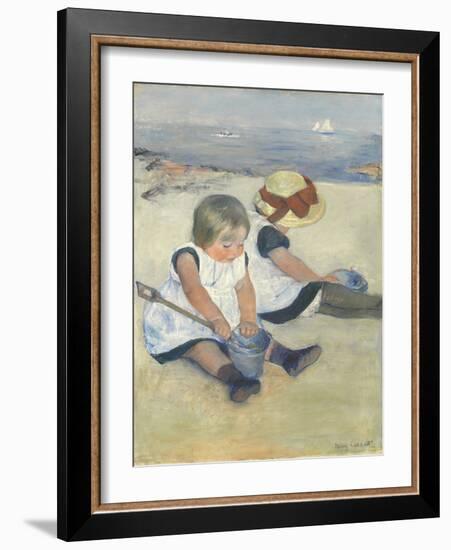 Children Playing on the Beach, 1884-Mary Cassatt-Framed Giclee Print