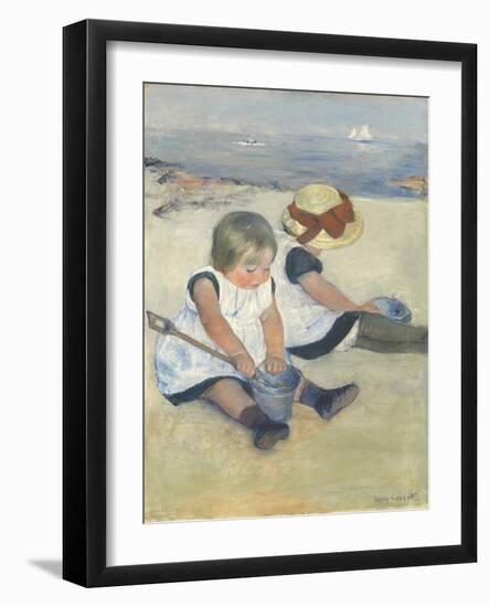 Children Playing on the Beach, 1884-Mary Cassatt-Framed Giclee Print