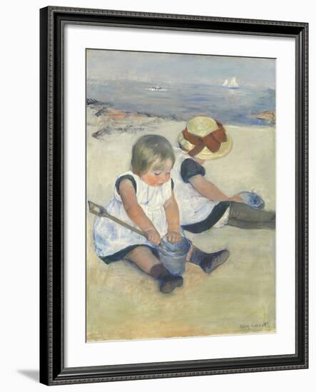 Children Playing on the Beach, 1884-Mary Cassatt-Framed Giclee Print