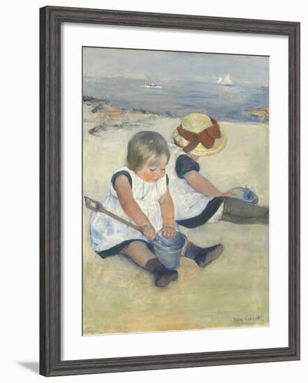 Children Playing on the Beach, 1884-Mary Cassatt-Framed Giclee Print