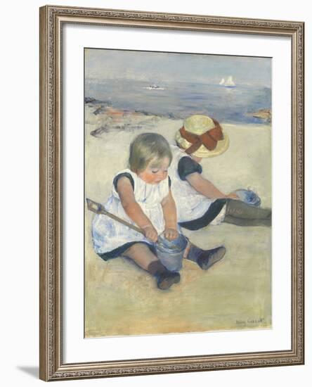 Children Playing on the Beach, 1884-Mary Cassatt-Framed Giclee Print