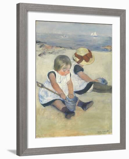 Children Playing on the Beach, 1884-Mary Cassatt-Framed Giclee Print