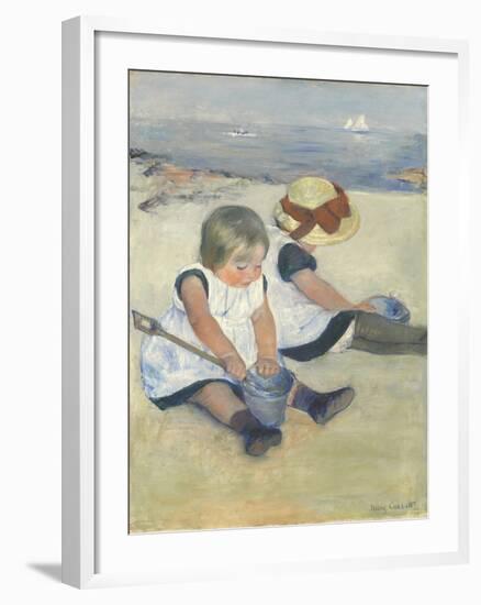 Children Playing on the Beach, 1884-Mary Cassatt-Framed Giclee Print