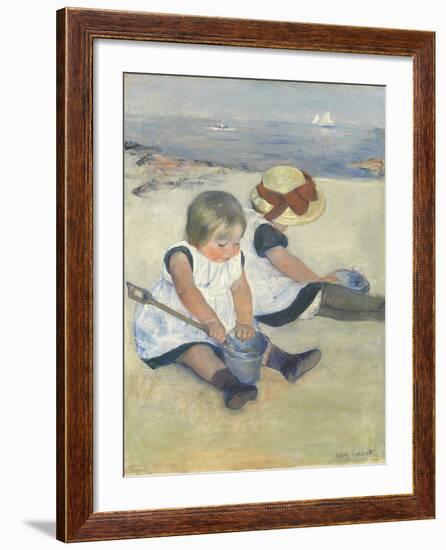 Children Playing on the Beach, 1884-Mary Cassatt-Framed Giclee Print